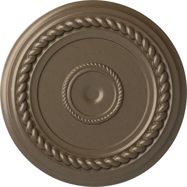 Ekena Millwork Alexandria Rope Ceiling Medallion (Fits Canopies up to 4 5/8"), 19 5/8"OD x 1 1/2"P, Warm Silver CM18ALWSS - main